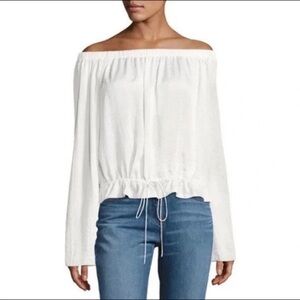 Theory White Off-Shoulder Blouse